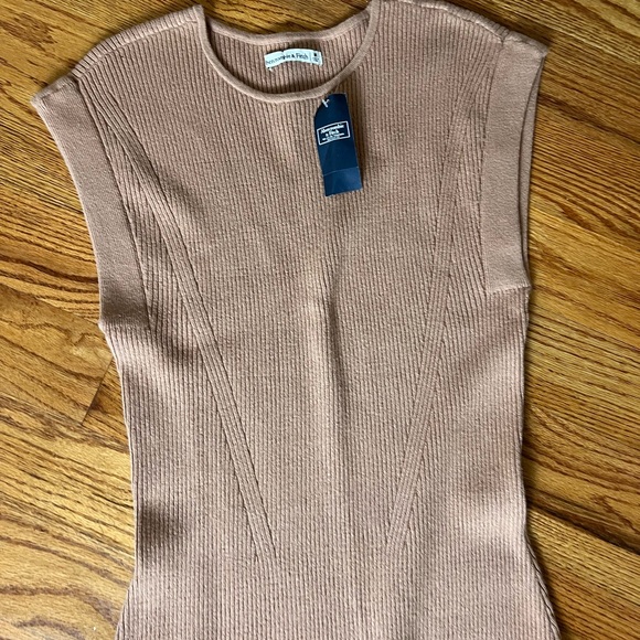 Abercrombie & Fitch Tan Knit Mini Dress NWT - Picture 4 of 6